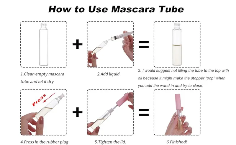 Refillable Eyelash Cream Container 5ml 8ml DIY Cosmetic Bottle for Eyebrow Growth Serum Oil Empty Mascara Tube with Brush Wand