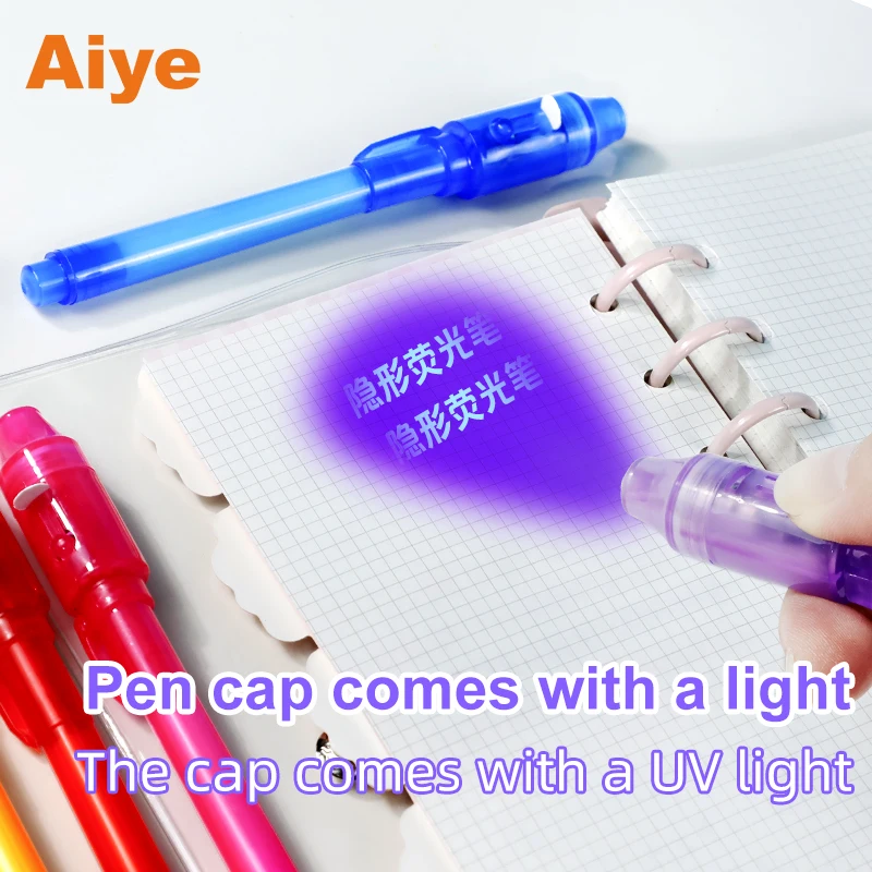 Ink Marker Pen Secret Spy Message for Ideas Gifts LED light UV money detector invisible ink pen
