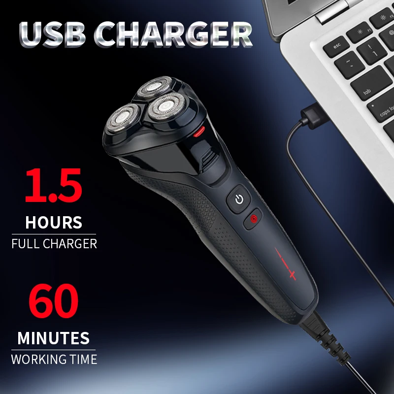 Men Barber Long Lasting 3D Floating For Cordless Beard Razor For Teenager Boys Mustache Face Clean Shave