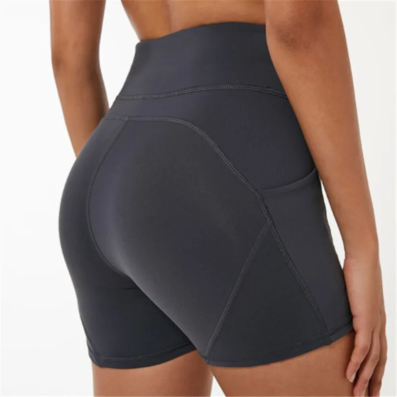 Women Plain High Waist Compression Soft Quick Dry Running Fitness Shorts manufacturer