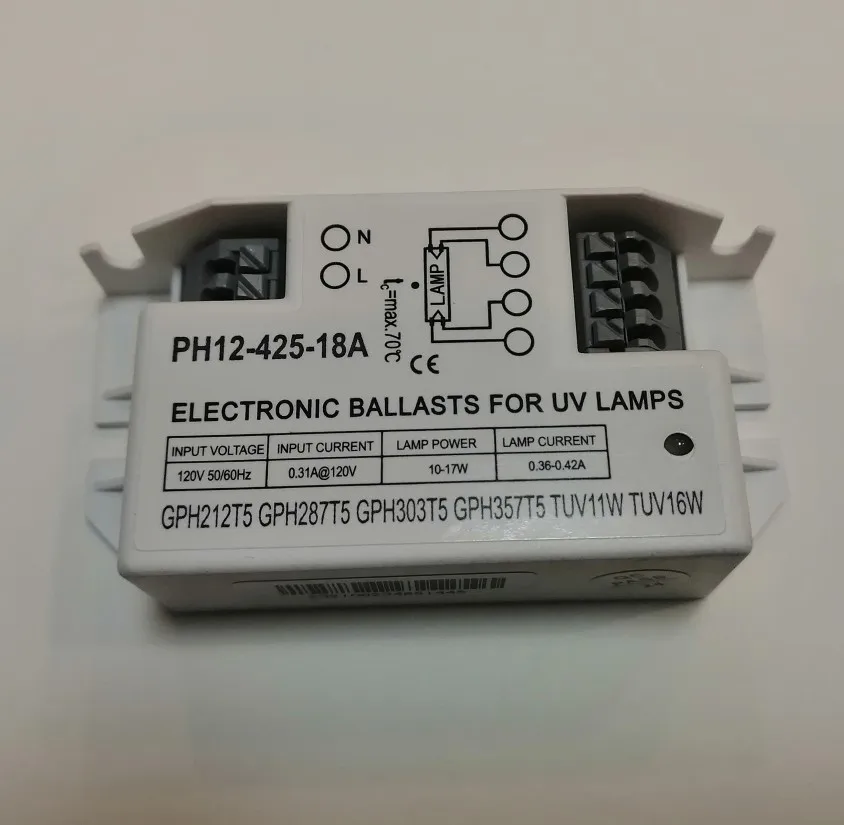 Ph12-425-18A 110v 120v УФ лампа Электронный балласт с сертификатом производство Китай подогреть старт 10 Вт 11 12 15 17w uvc