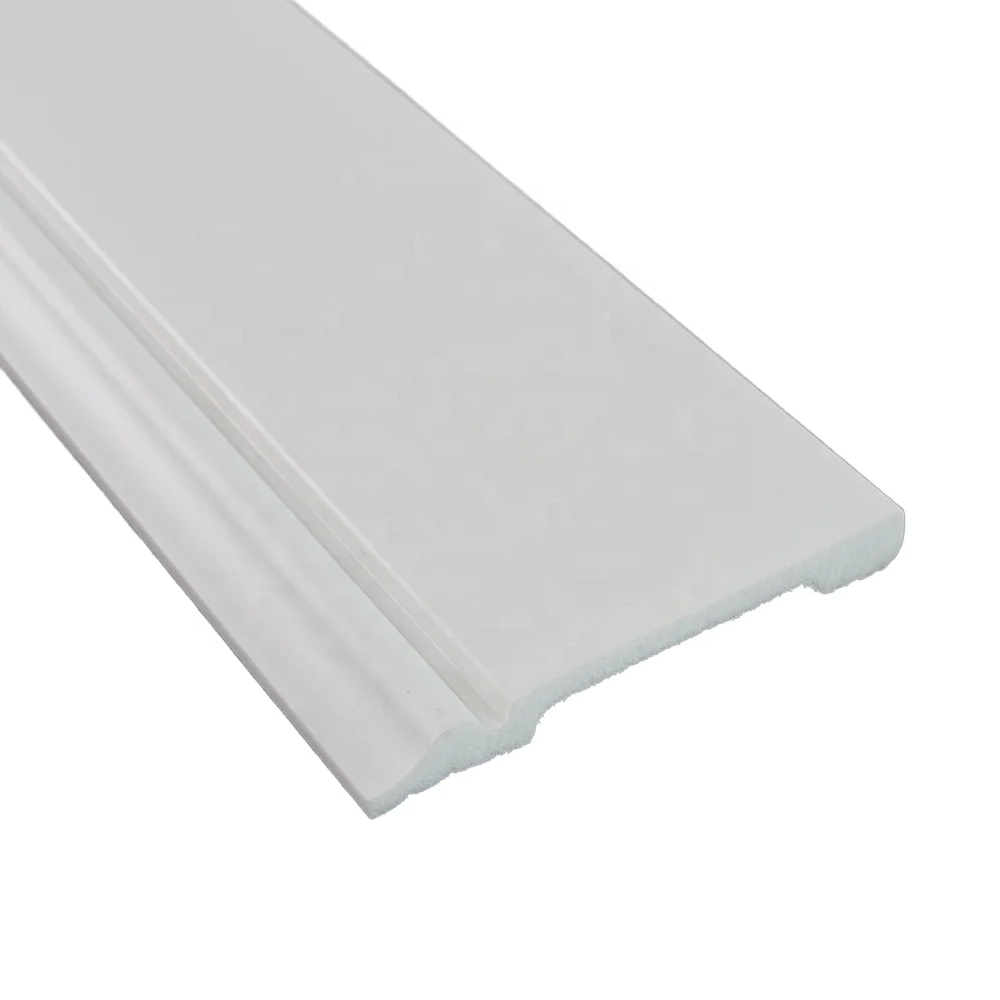 80*10mm PS Waterproof Ceiling Cornice LED Light Flooring Accessories Decorative Flooring Skirting Mouldings Floor Baseboards