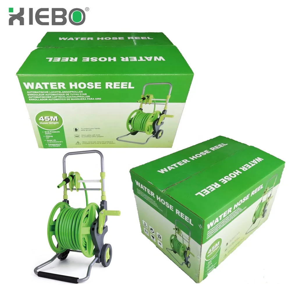 45m Garden Plastic Freestanding Portable Water Pipe Hose Reel Cart With Handle water hose reel for outside