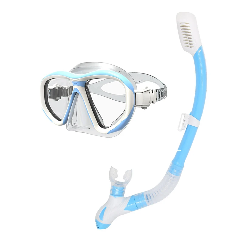 2021 Amazon New Best Products Big Frame Easy to Breath Diving Dry Snorkel Freedive Scuba set Swimming Anti-fog goggles masks