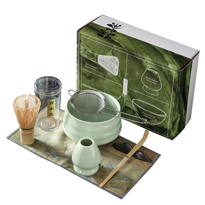 Tea Whisk Japanese-Style Bowl Ceremony Spoon Combination Matcha Brush Bamboo Matcha Set Kits