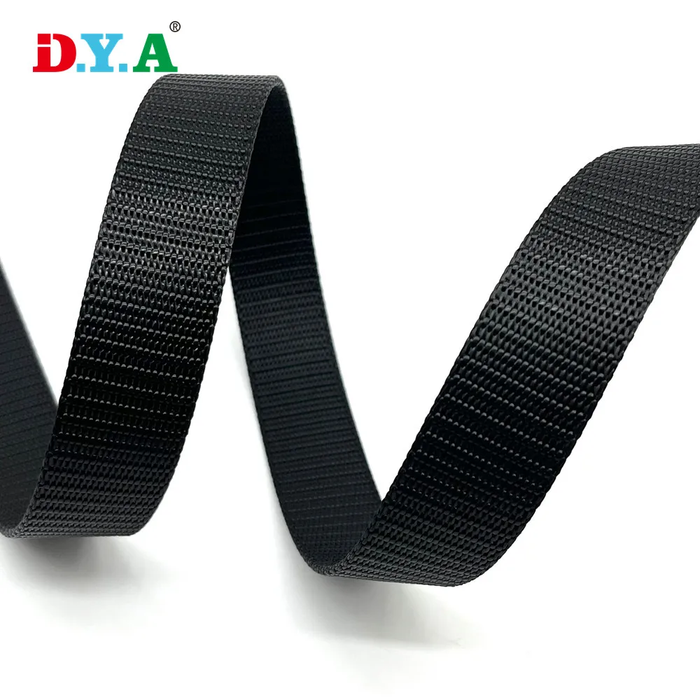 Custom size 25mm 32mm 38mm wide 2.2mm thick heavy duty nylon webbing strap tank weaving nylon webbing for backpack/outdoor