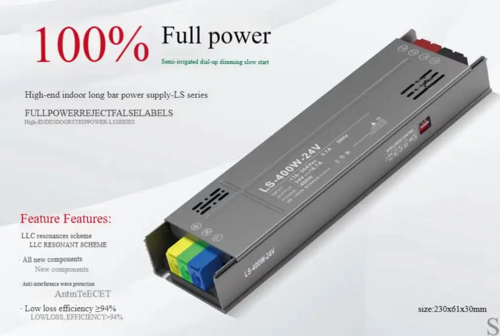 2024 New design diai dimming power supply 100% full power 12/24v AC180-265  300whigh-end indoor strip power supply
