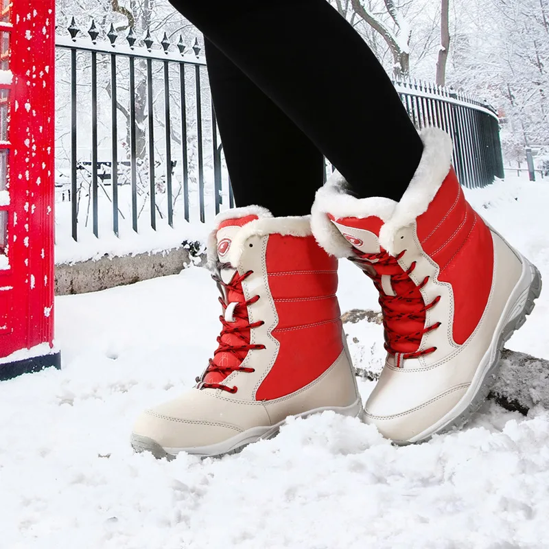Women Boots Waterproof Winter Shoes Women Snow Boots Platform Keep Warm Ankle Winter Boots With Thick Fur Heels Botas Mujer