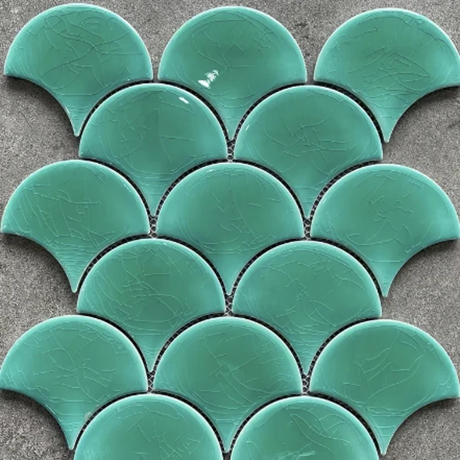 south america stylish craft fanshaped metal stainless steel ceramic mosaic for home hotel wall inner decorative