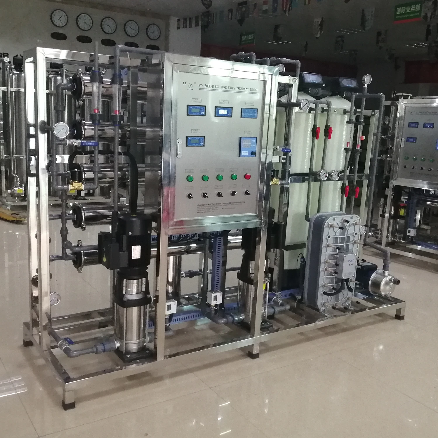 500lph Two Stage Ultrapure Ro EDI Purification Treatment System For Electronic Semiconductor/Hemodialysis