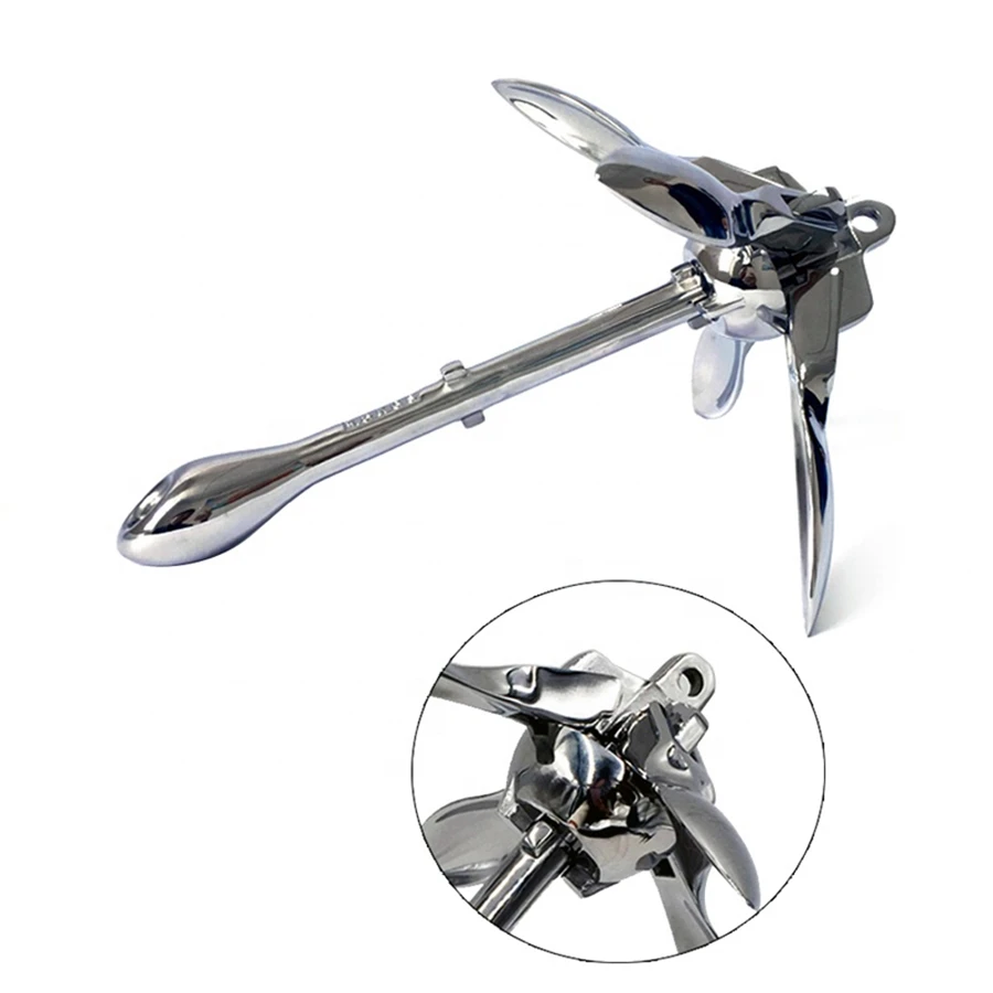 
3kgs stainless steel 316 grapnel anchor 3kgs folding anchor for boat 