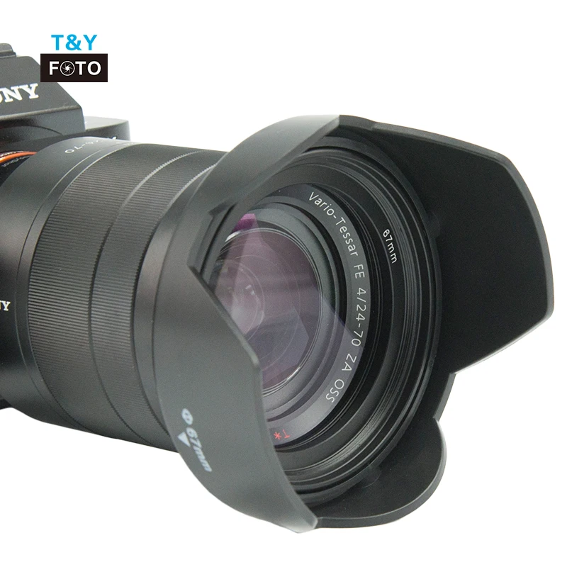 40.5-82mm metal Reversible lens hood for camera