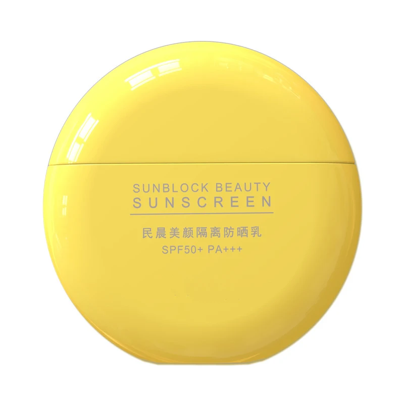 luxury 45g 45ml circle shape white plastic plastic sunscreen cream lotion bottle for skincare packaging