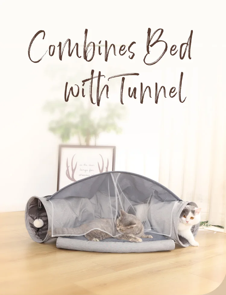 Petstar Wholesale Pet Products Petstar Cat Bed Play Tunnel Mat Foldable Soft Cat Toys Set Tunnel Tubes