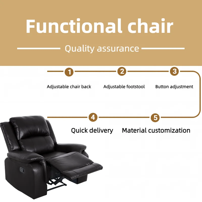 Hot sale 1+2+3 functional manual Air leather sectional recliner sofa set 3 seater for living room furniture