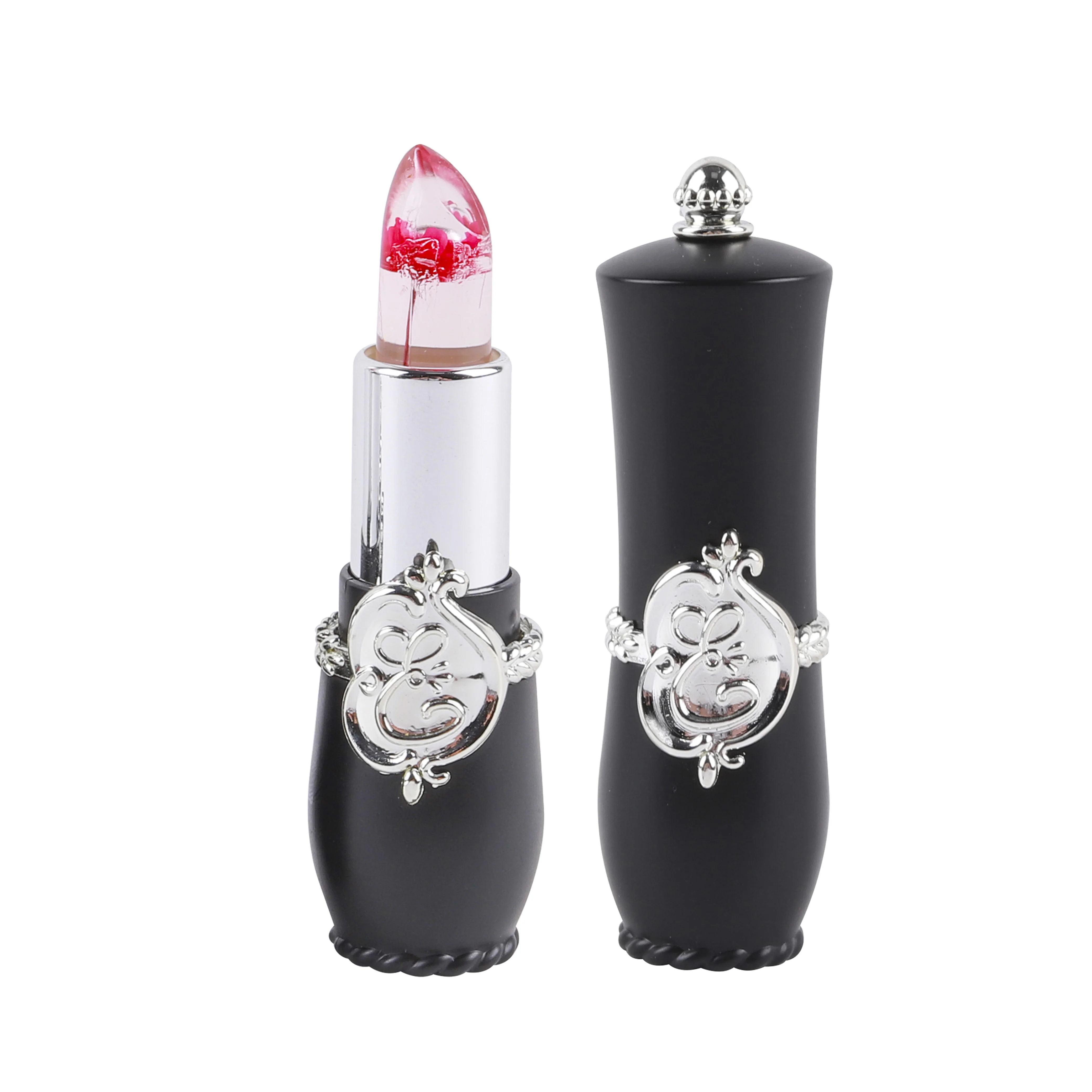 Black Honey Peach Flavor Crystal Flower Temperature Color Changing Jelly Lip Balm Long Lasting Nutritious Lipstick