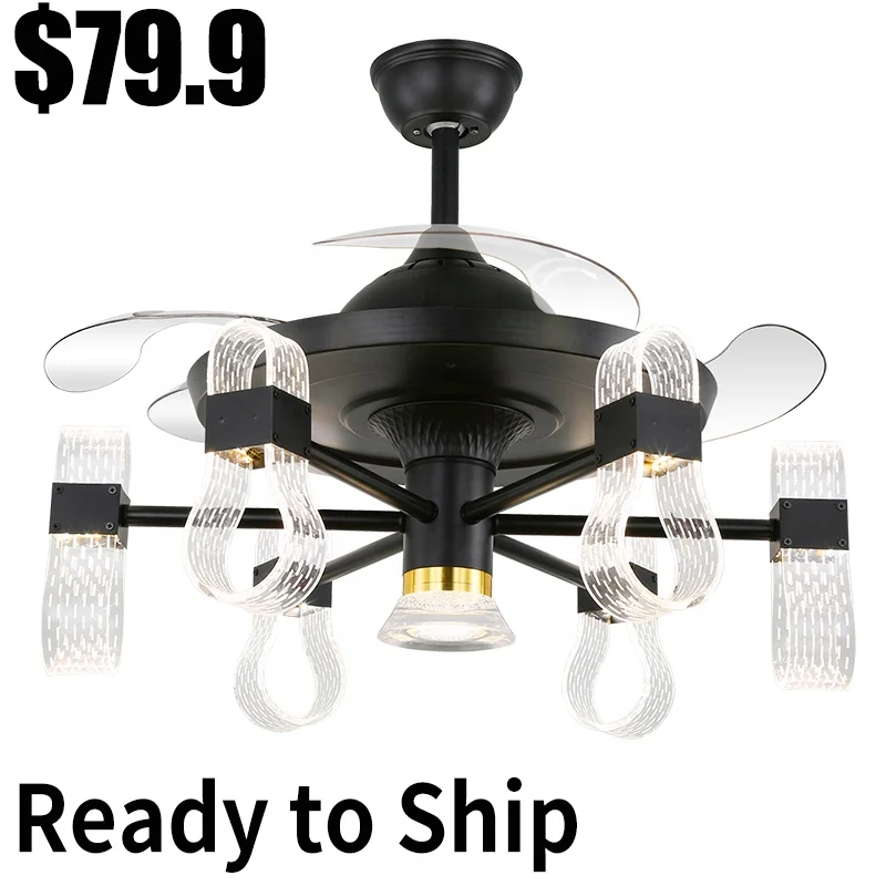 Роскошные 42 дюймов fandelier потолочный вентилятор со светодиодной подсветкой с пультом дистанционного управления