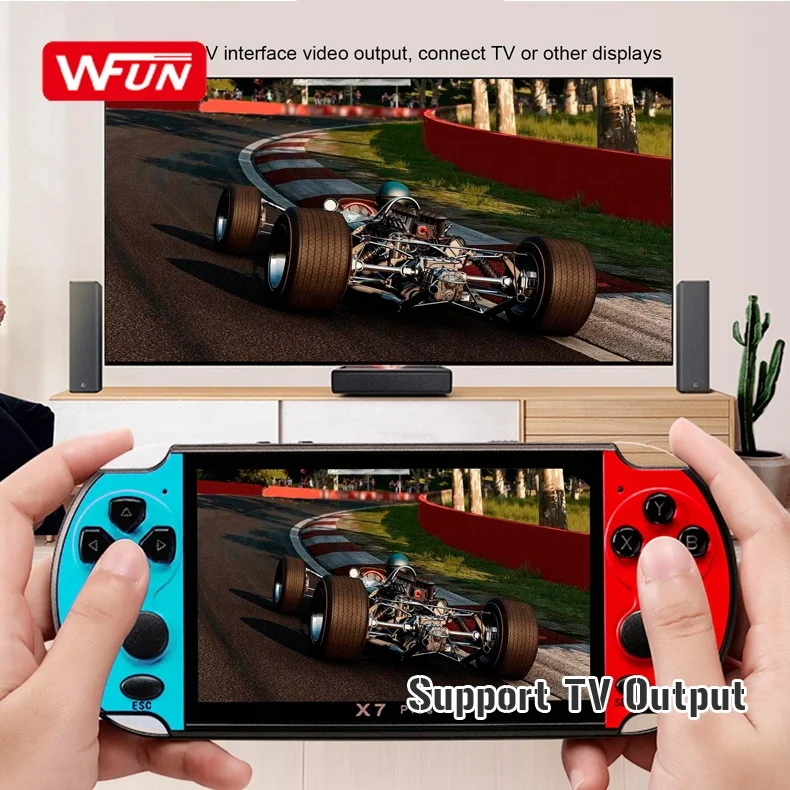 Консоль X7 Plus 5 1 дюйма Consola 128 бит портативная игровая консоль 10000 игр для