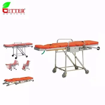 Hospital Emergency Medical Ambulance Stretcher Folding With Wheels