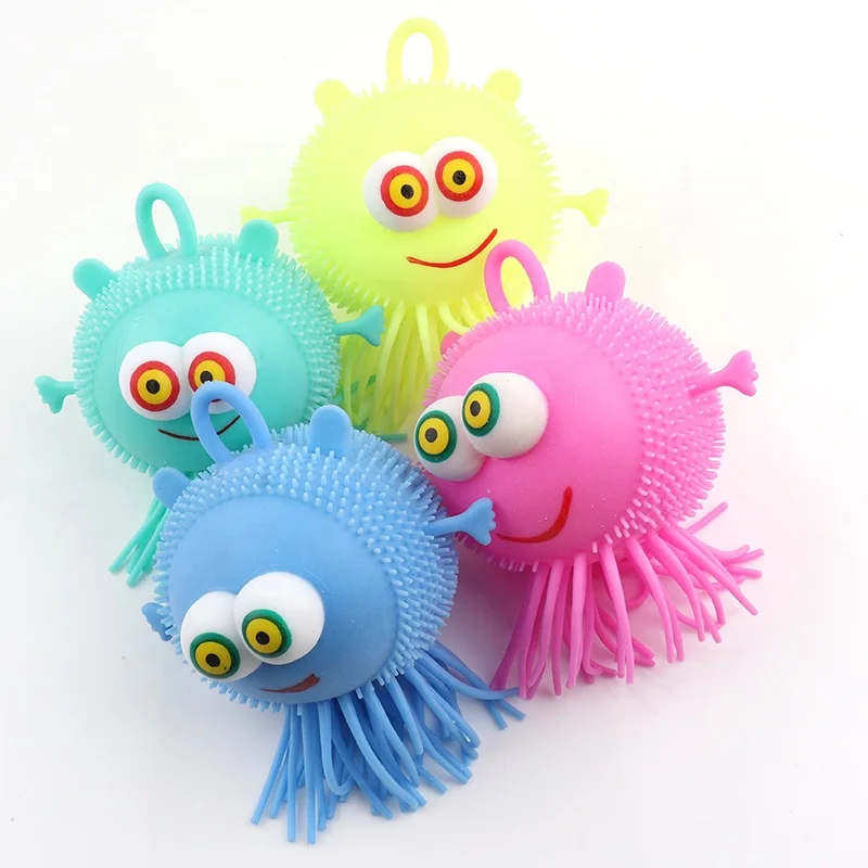 HuaYi Soft Squeeze Puffer Balls in Assorted bright Colors, Fun Fidget Sensory Toy, Awesome Party Favor, Gift Bag Filler