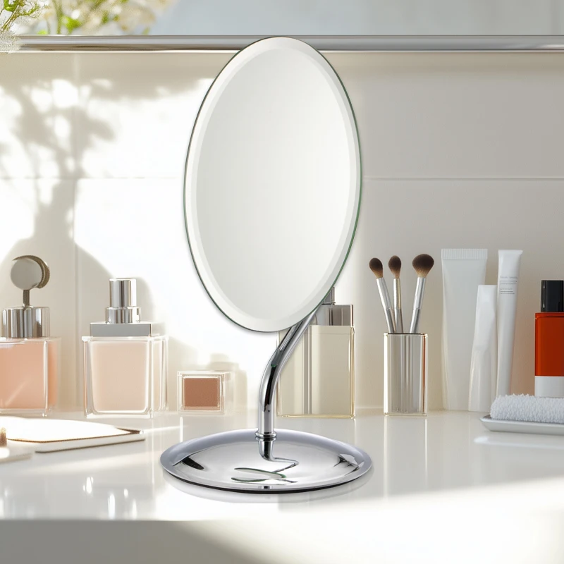 Подходит для компактного одиночного металлического настольного зеркала для макияжа для домашнего использования и украшения, поддержка производителя с пользовательским логотипом