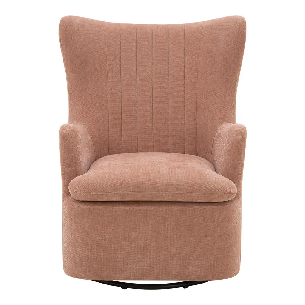 Sans Fabric Leisure Lounge Swivel Rocking Pink Armchair For Waiting Room