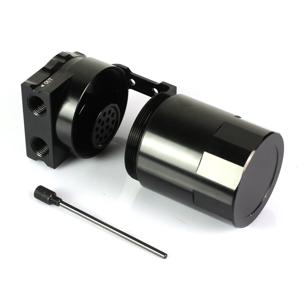 Car Engine Racing Oil Catch Tank Can Aluminum Oil Separator for Ford F150 5.0 6.2 3.5 EB 2.7EB JLT Breather Catch Tank Can