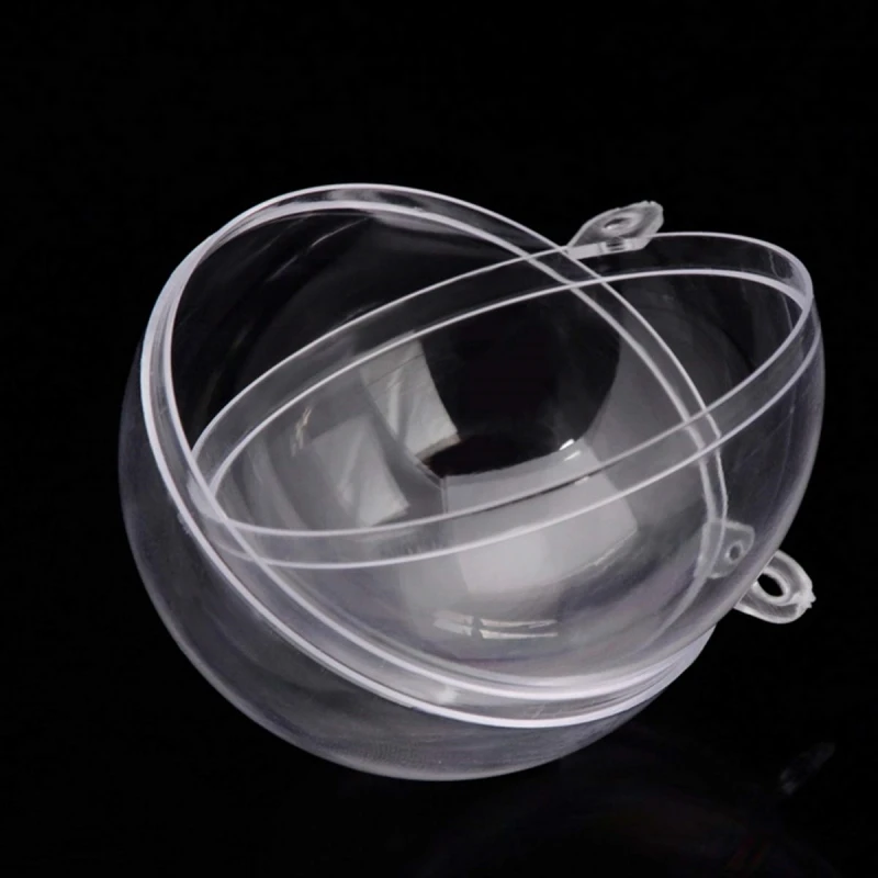 DIY 60 80 100 120 140 160mm Christmas Tree Hanging Ball Transparent Acrylic Ball Clear Plastic Fillable Ball Ornament