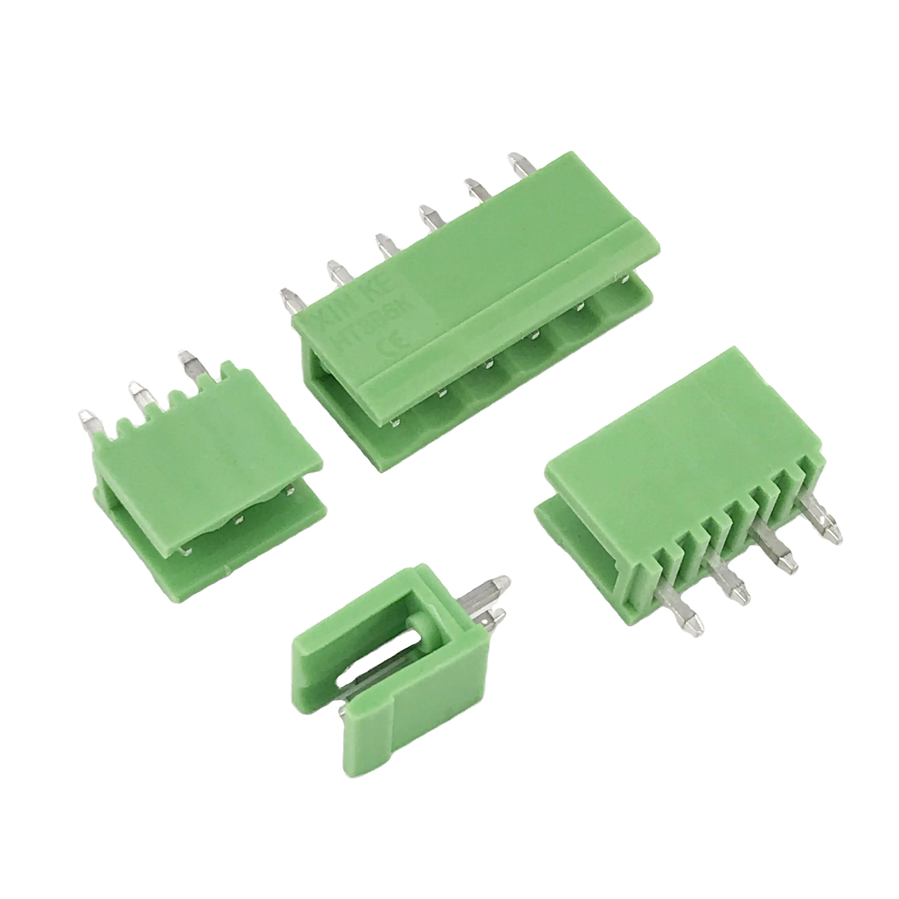 Зеленый Штекерный соединитель XINKE с углом поворота 3,96 мм и контактным разъемом PCB на 180 градусов