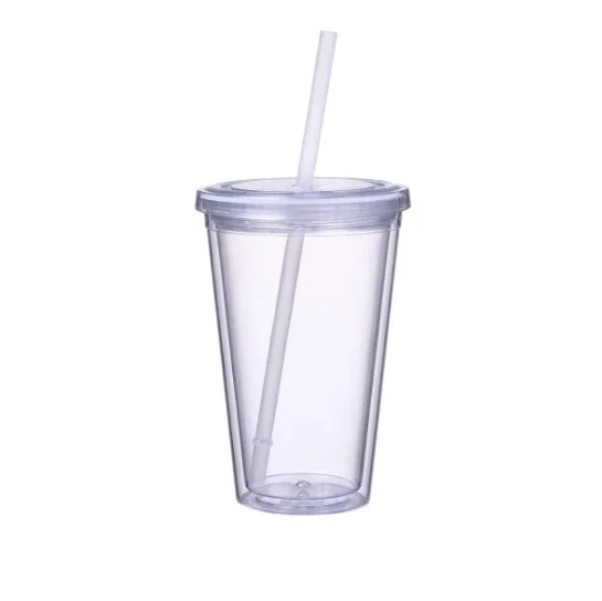 Classic Superman with Lightning Black Plastic 16 oz.Travel Cup with Straw