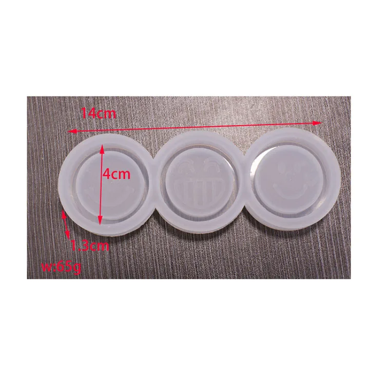 YS DIY Japanese Smiley Quicksand Keychain Ornament Mold Silicone Resin Pendant Jewelry Craft Multi-Crystal Handmade Plaster Tool