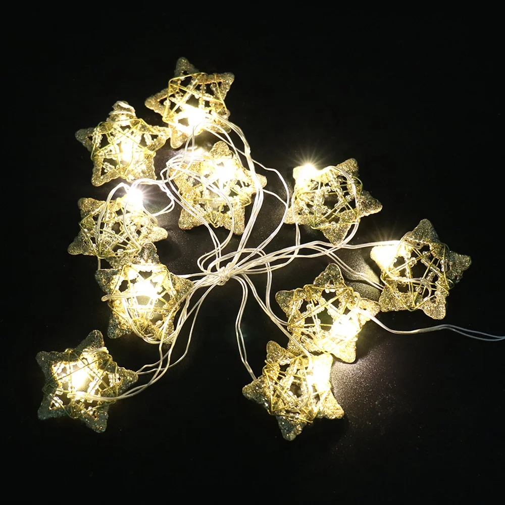 
LED Star String Lights Christmas Fairy Lights Battery Operated Waterproof hanging light 