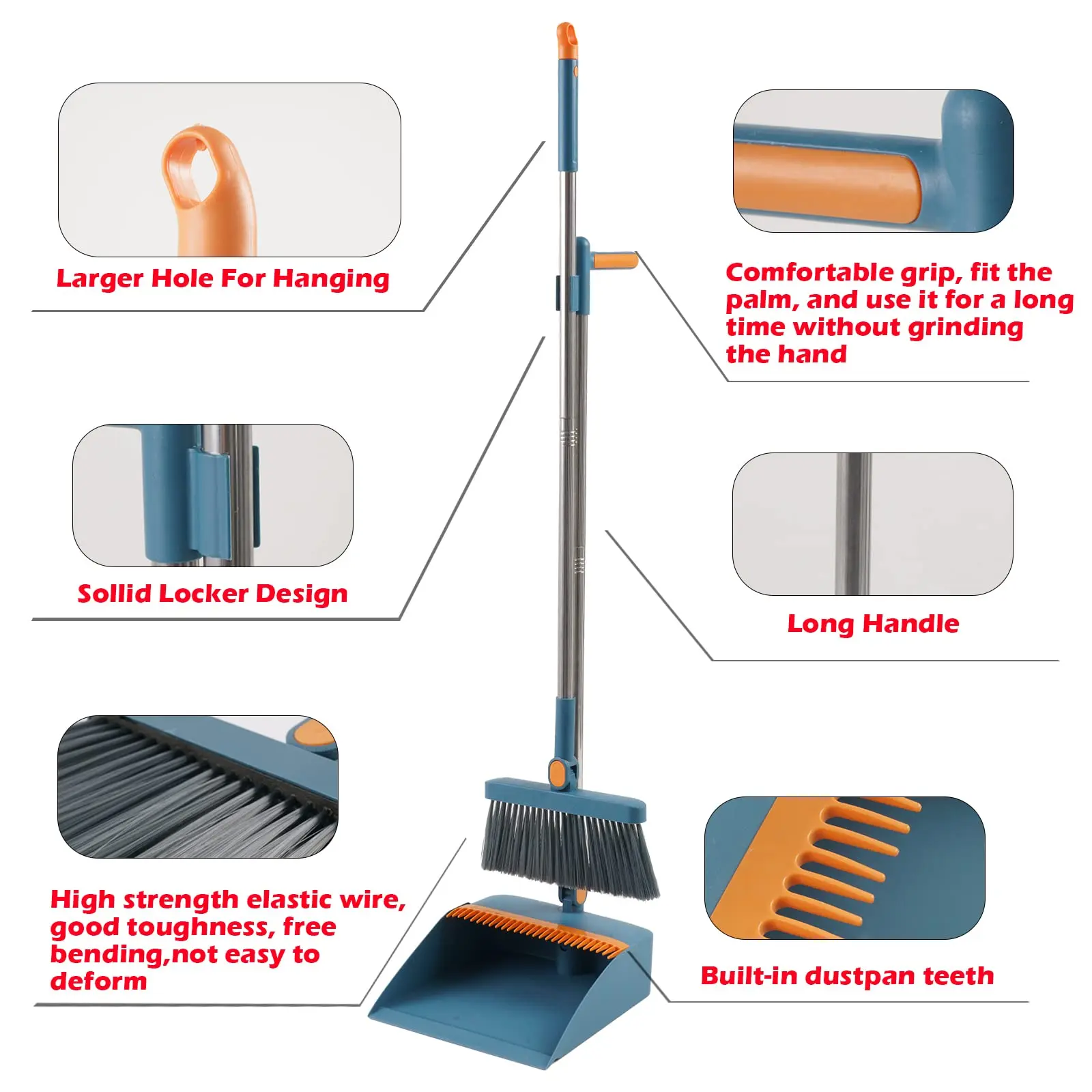 High-end Bathroom Water Wiper To Sweep Magic Brush Garbage Squeegee Home Cleaning Products Broom and Scoop Set Folding Dustpan