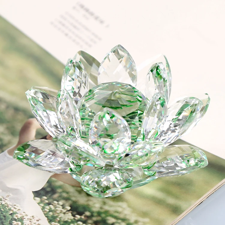 Religious Buddhism flower crystal glass lotus For Decoration