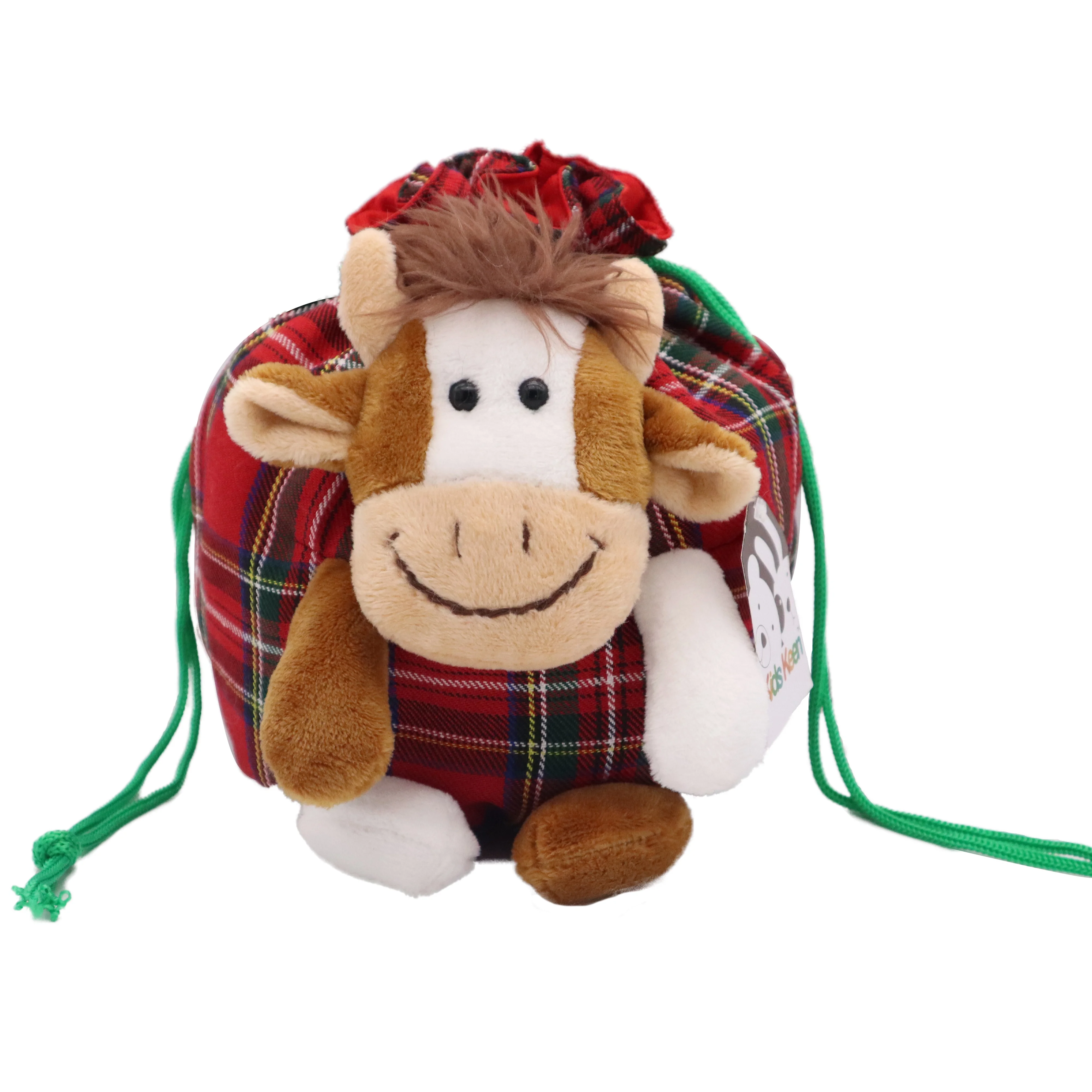Christmas can be custom-made Plush Toys Plaid Candy Package Animal Doll Color Collection Bag