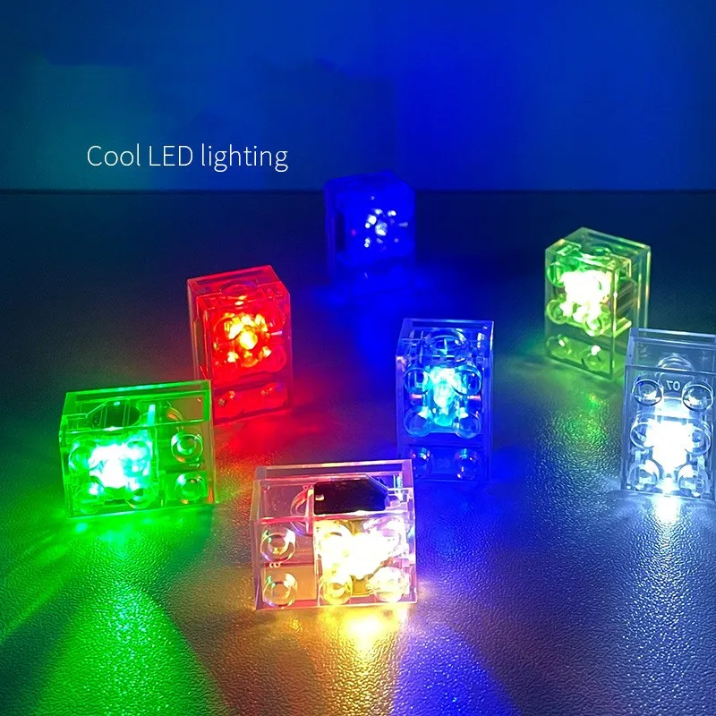 Color LED double flash Building block brick Compatible with building block parts 2*2 dots brick Block