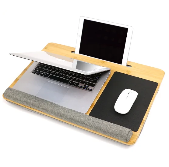 Lap Laptop Desk - Portable Lap Desk with Pillow Cushion, Fits up to 15.6 inch Laptop, with Anti-Slip Strip & Storage Function
