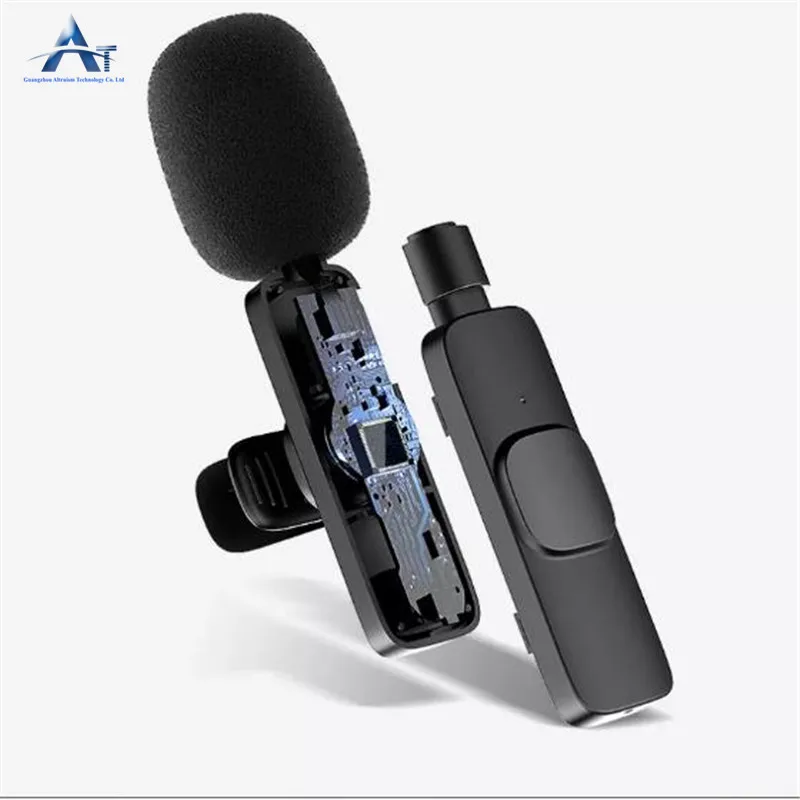 Wireless Lavalier Microphone Mobile Phone Mic For Live Tik Tok Video Recording Noise Reduction Lavalier Microphone K8