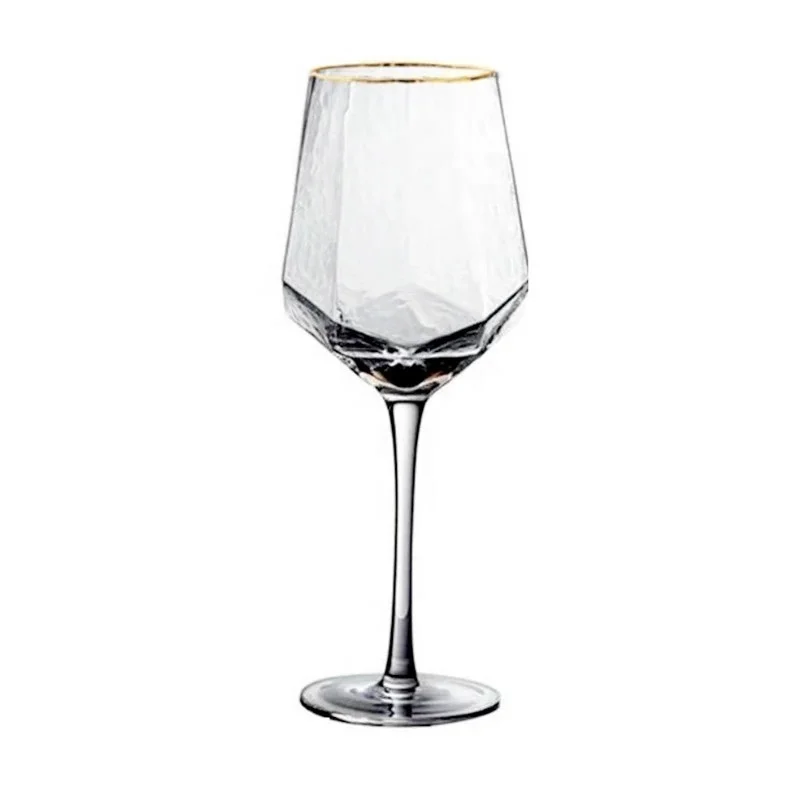 Home Hammered Wedding Luxury Drinkware Goblet Creative Glass Cups Bar Diamond Red Wine Glasses