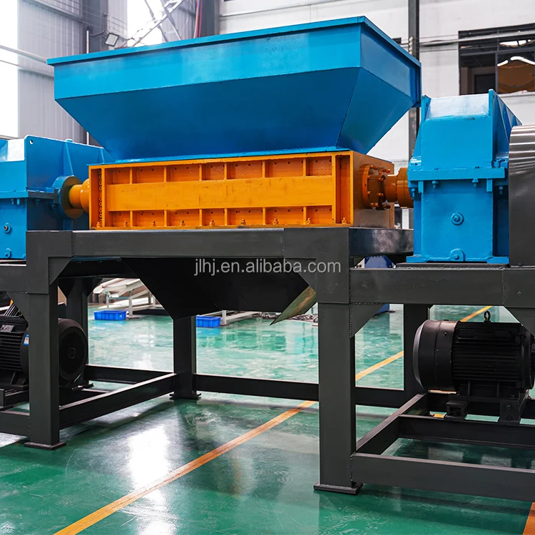 waste copper scrap stainless plastic metal car crusher machine double shaft steel shredder