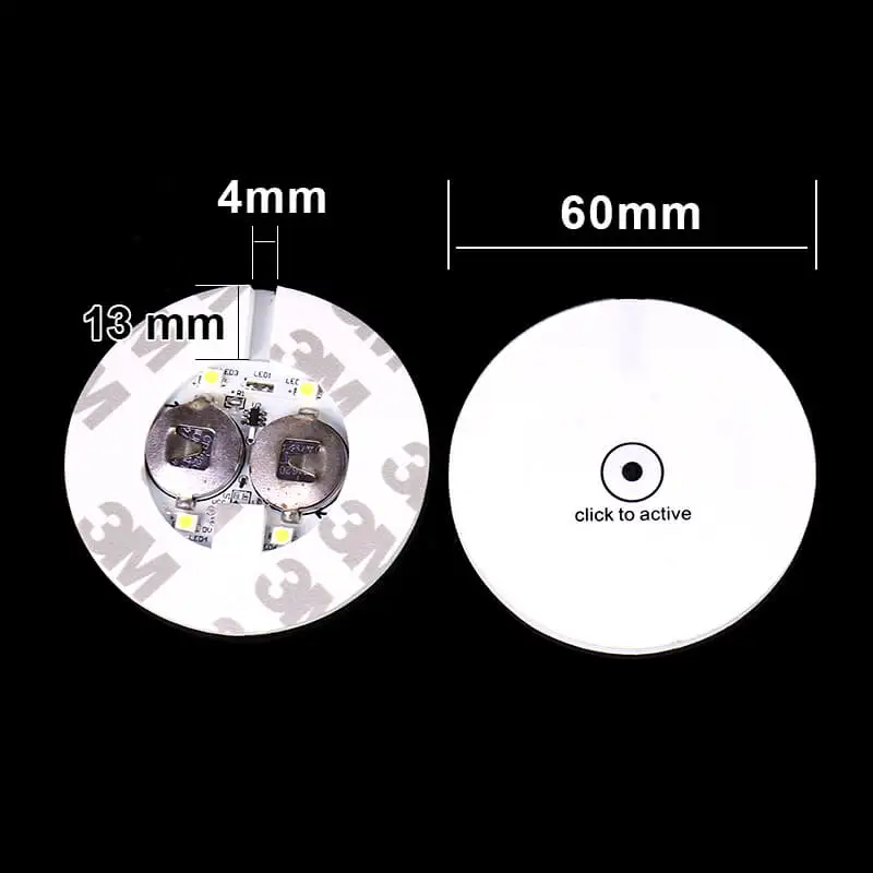 Hot Sales Custom Logo Light Up Bottle Sticker LED Coaster Lights for Drinks