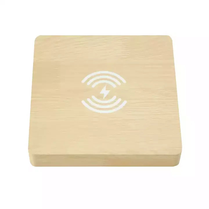 Custom Eco-friendly Wooden Grain Portable 10w Qi Fast Charging Phone Charger Led Digital Alarm Clock