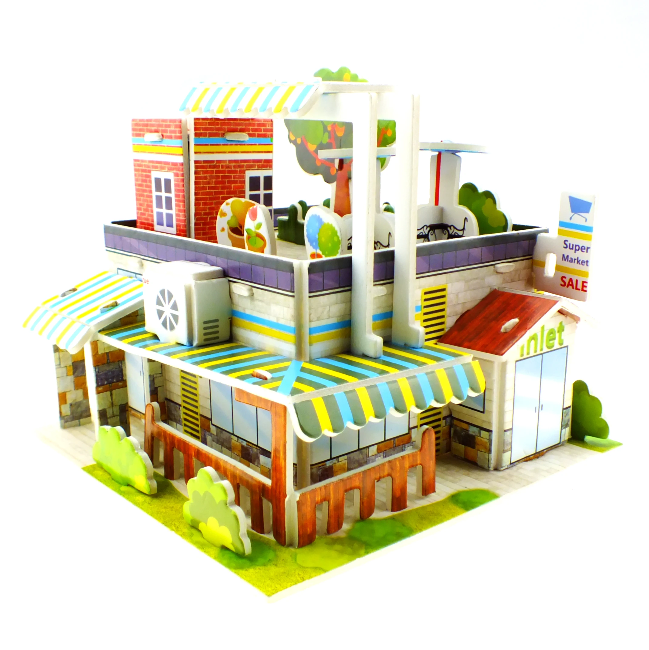 A Small Supermarket DIY Custom Handmade 3D Paper Puzzle Building  Model Jigsaw Puzzle
