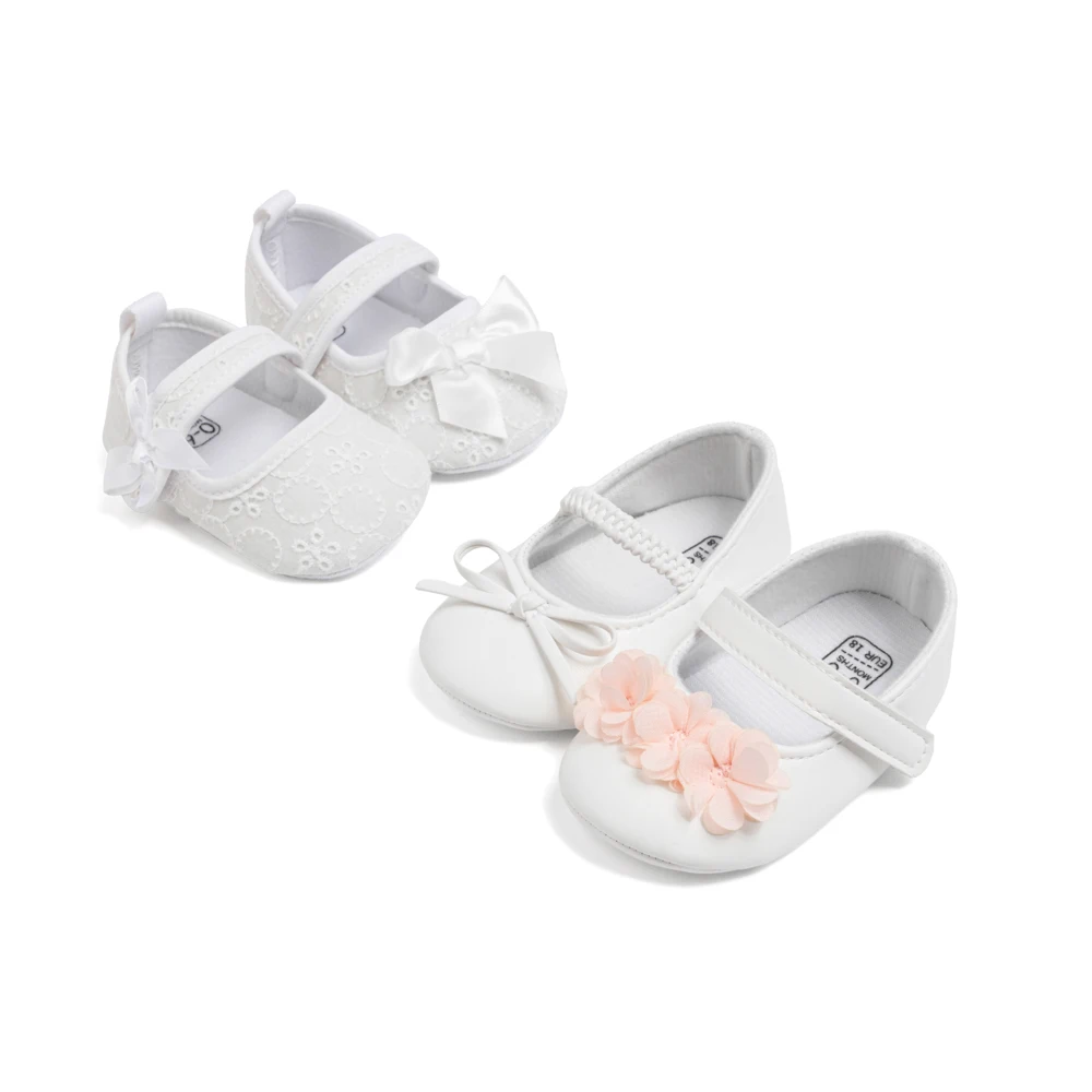 Factory Pure White PU Leather Baby Mary Jane Anti-Slip Soles For Babies And Toddlers Baby Dress Shoes
