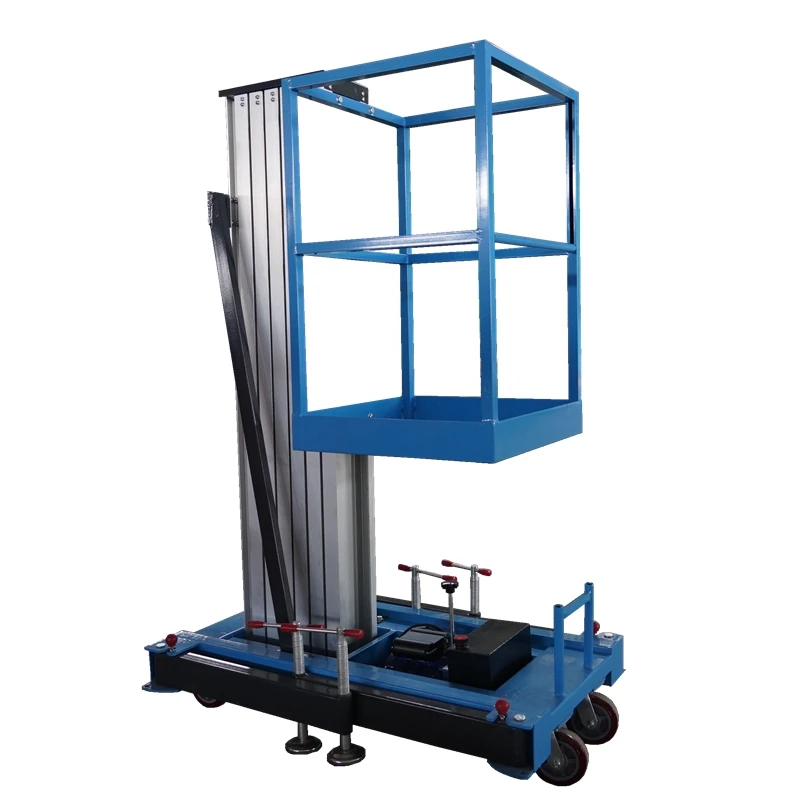 4m 5m 6m 7m 8m 10m 12m 18m Aluminum single mast aerial maintain work cage electric lift platform man lift