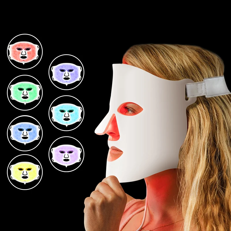 Skin Care Red Light Therapy Mask Led Lights Therapy Led Facial Masks Beauty Soft Silicon 7 Color Led Light Therapy Mask