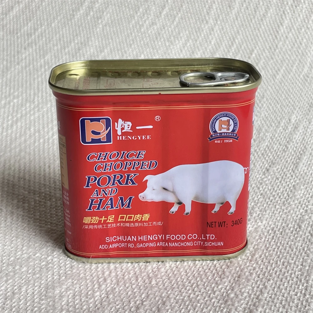 Качественный обед из свинины, мясо ветчины, свинина, консервированная нарезанная свинина и ветчина, 340 г