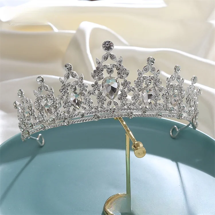 Wholesale Handmade Europe Luxury, Natural Crystal Rhinestones Tiaras Bridal Headband Wedding Crowns/