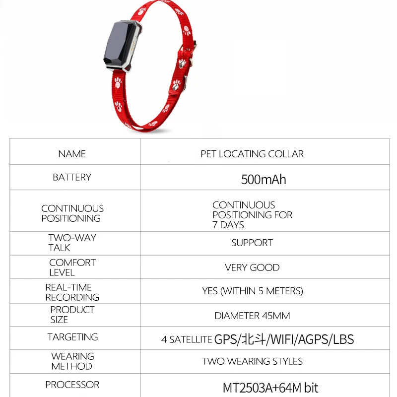 GPS Pet tracker Adjustable New Design  Nylon Plastic Pet locator Adjustable  Waterproof Pet Collar Tracker