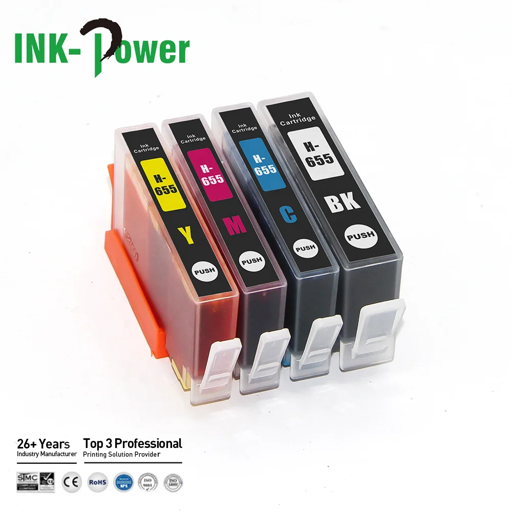 INK-POWER 655 655XL Premium Compatible Color Inkjet Ink Cartridge for HP Deskjet Ink Advantage 3525 4625 Printer